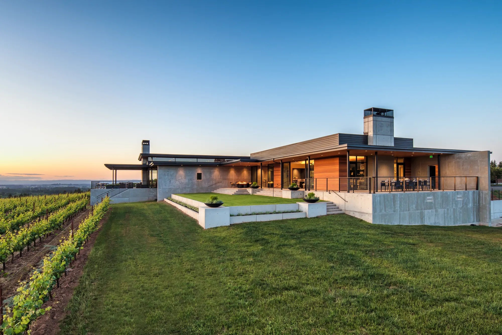 View of Ponzi Vineyards building exterior